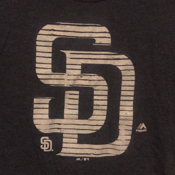 San Diego Padres Blue Scoop Neck Short Sleeved Top - Picture 2 of 5